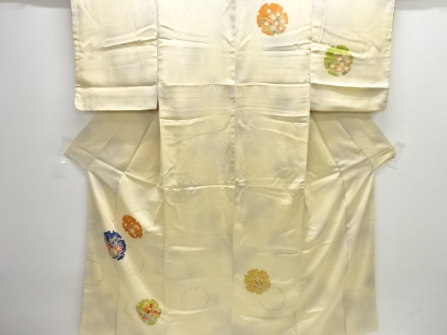 JAPANESE KIMONO / HOMONGI / EMBROIDERY / FLORAL PLANTS